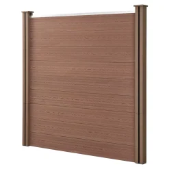 Clôture Brise Vue Bois Composite Quadratique et Oblique Marron 183 x 973 cm neu.holz