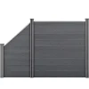 Clôture Brise Vue Bois Composite Quadratique et Oblique Gris 183 x 277 cm neu.holz