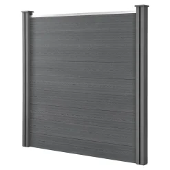 Clôture Brise Vue Bois Composite Quadratique et Oblique Gris 183 x 277 cm neu.holz