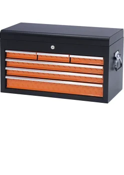 Coffre à outils Magnusson 6 tiroirs en acier noir et orange L.660 x P.307 x H.377 mm