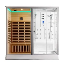 Combi Sauna Infrarouge Douche Hammam Boreal IR-H 220G - gauche