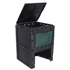 Composteur, bac, poubelle à compost de jardin - 300 L - Noir et Vert - Linxor