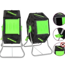 Composteur domestique de jardin, Bac à compost Rotatif 360 de 70L - décomposition rapide des matières organiques pour engrais