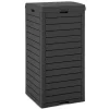 Composteur 118L Poubelle Extérieur avec Couvercle Rabattable et Bac égouttement Extractible pour Terrasse Cour Arrière Noir