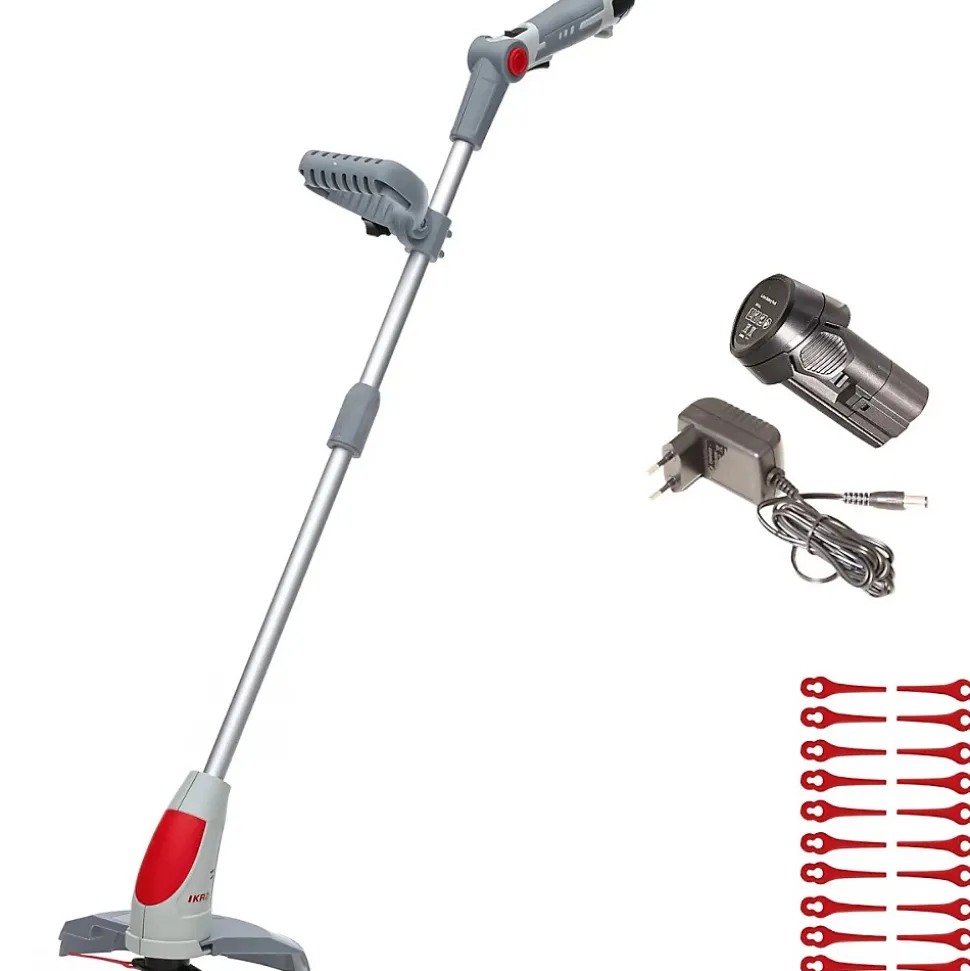 Coupe bordure à batterie 12V Lithium 2,5Ah - Chargeur 12V - 20 Couteaux en nylon Inclus IKRA