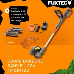 Coupe bordure batterie - FUXTEC FX-E1RT20 - 20V Set batterie 2Ah et chargeur 2A