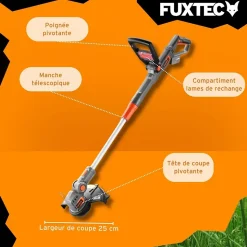 Coupe bordure batterie - FUXTEC FX-E1RT20 - 20V Set batterie 2Ah et chargeur 2A