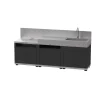 Cuisine d'extérieur 3 éléments avec crédence inox noir Le Marquier