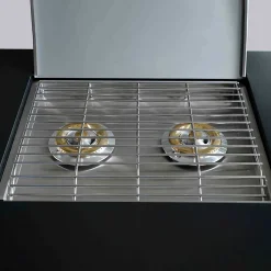 Cuisine extérieure 3 éléments avec gazinière noir Oviala