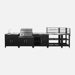 Cuisine extérieure 5 modules en acier inoxydable avec barbecue gaz 4 brûleurs