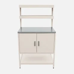 Cuisine extérieure 3 modules en acier inoxydable beige