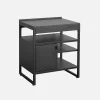 Cuisine extérieure acier 1 porte 3 étagères L80cm noir - Kea