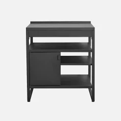 Cuisine extérieure acier 1 porte 3 étagères L80cm noir - Kea
