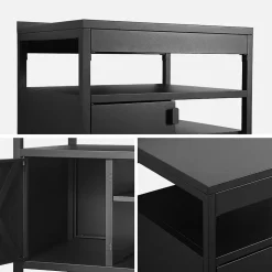 Cuisine extérieure acier 1 porte 3 étagères L80cm noir - Kea