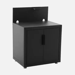 Cuisine extérieure acier 2 portes 1 crochet L80cm noir - Milos