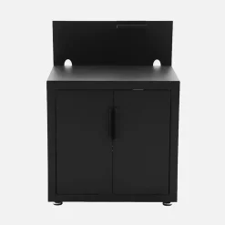 Cuisine extérieure acier 2 portes 1 crochet L80cm noir - Milos