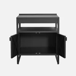 Cuisine extérieure acier 2 portes L80cm noir - Kea