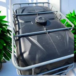 Cuve Citerne Récupérateur Eau de Pluie 1000L IBC Palette Métallique Haute Qualité Stockage