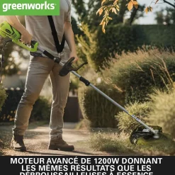 Débroussailleuse à Fil Électrique 230V, Moteur Électrique 40cm Largeur de Coupe 2mm Fil