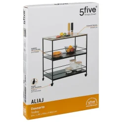 Desserte grand modèle 2 niveaux Noir Aliaj - 5Five