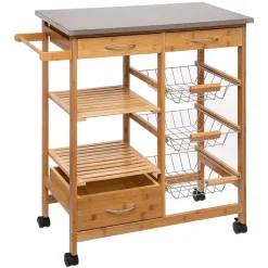 Desserte grand modèle tiroirs/paniers Bambou - 5Five