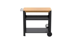 Desserte pour plancha Brasero acier et effet bois 96,8 x 60 x 80,4 cm