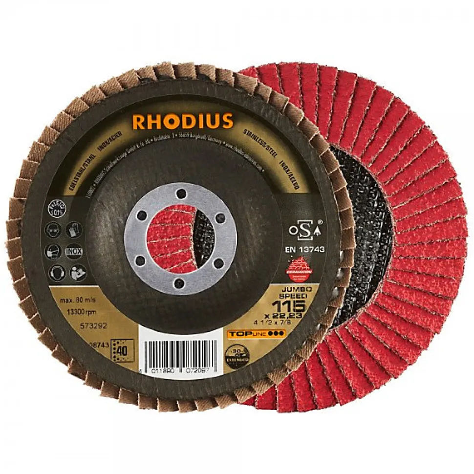 Disque à lamelles RHODIUS JUMBO LONGLIFE 125 x 22,23 mm GR40