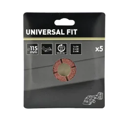 Disque abrasif Universal support meuleuse, ø115 mm - 5 pièces