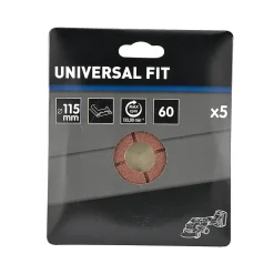 Disque abrasif Universal support meuleuse, ø115 mm - 5 pièces, Grain 60