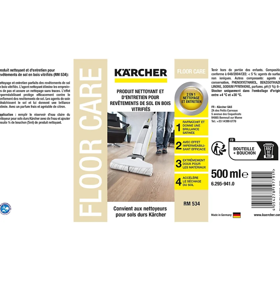 Détergent nettoyant sols en bois Karcher 500 ml