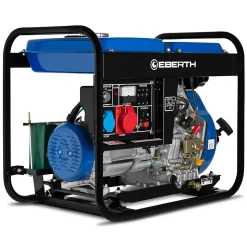 EBERTH 5000 Watt Groupe Electrogene Diesel Generateur Electrique Portable avec 10 CV, 4 Temps, 3 Phases, 1x 400V, 1x 230V, 1x 12V
