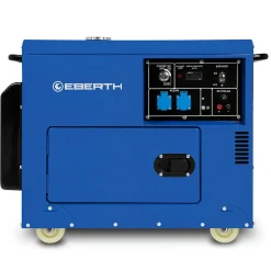 EBERTH 5000 Watt Groupe Electrogene Diesel, Moteur Diesel 10 CV, 4 Temps, Démarreur électrique, 2x 230V, 1x 12V