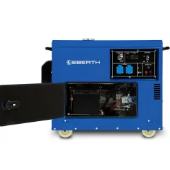 EBERTH 5000 Watt Groupe Electrogene Diesel, Moteur Diesel 10 CV, 4 Temps, Démarreur électrique, 2x 230V, 1x 12V
