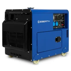 EBERTH 5000 Watt Groupe Electrogene Diesel, Moteur Diesel 10 CV, 4 Temps, Démarreur électrique, 2x 230V, 1x 12V