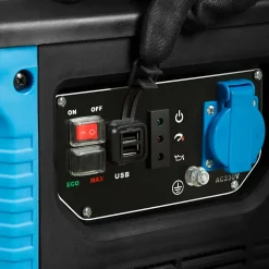 EBERTH Générateur d'Électricité Inverter Silencieux 1000 W, Groupe Électrogène, Moteur à Essence 2 CV, 1x 230V et 2x prise USB