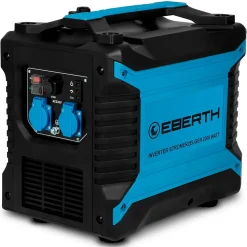 EBERTH Générateur d'Électricité Inverter Silencieux 2000 W, Groupe Électrogène, Moteur à Essence 3 CV, 4 temps, 2x 230V 2x USB