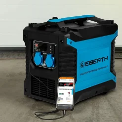 EBERTH Générateur d'Électricité Inverter Silencieux 2000 W, Groupe Électrogène, Moteur à Essence 3 CV, 4 temps, 2x 230V 2x USB