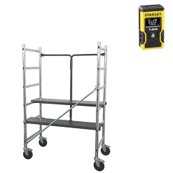 Echafaudage pliant - Longueur plateau 1.10m + Télémètre laser STANLEY - 346801-LASER