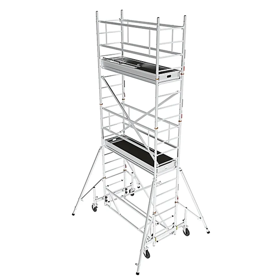 Echafaudage roulant alu - Hauteur de travail max 7.00m - EC516T