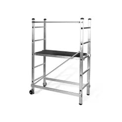 Echafaudage roulant Hauteur 3m - Echelle Echafaudage de Travail Aluminium Charge 120Kg - Travaux Bricolage Chantier Jardin VITO