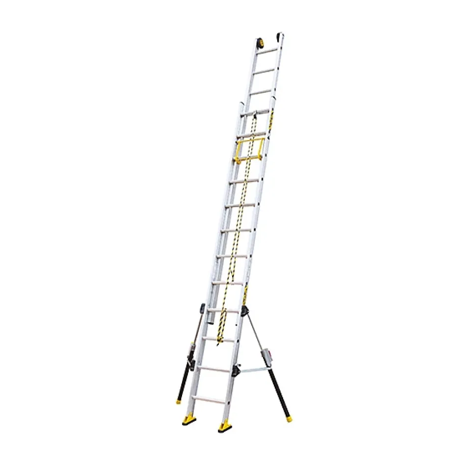 Echelle 2 plans de longueur 10.25m - Pieds stabilisateurs repliables - 2x20 barreaux - 610420