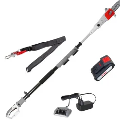 Elagueur sur perche 20V Télescopique jusqu'à 4m - Elagueuse Guide Oregon 20cm- Batterie lithium 2.0Ah Chargeur IKRA