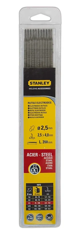 Electrode acier ø2.5 mm x l.350 mm Stanley, 11 pièces