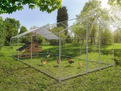 Enclos à poules 18 m² parc grillagé 6 x 3 x 2 M acier galvanisé