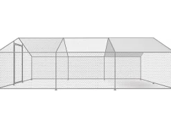 Enclos à poules 18 m² parc grillagé 6 x 3 x 2 M acier galvanisé