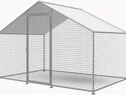 Enclos à poules 6 m² parc grillagé 2 x 3 x 2 M acier galvanisé