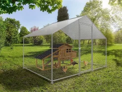 Enclos à poules 6 m² parc grillagé 2 x 3 x 2 M acier galvanisé