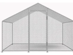Enclos à poules 6 m² parc grillagé 2 x 3 x 2 M acier galvanisé