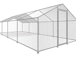 Enclos à poules 24 m² parc grillagé 8 x 3 x 2 M acier galvanisé