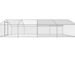 Enclos à poules 24 m² parc grillagé 8 x 3 x 2 M acier galvanisé